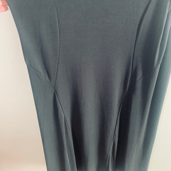 Susan Graver Siz XLP Petite Liquid Knit Sleeveless Midi Dress Black Stretch Work - Picture 5 of 7